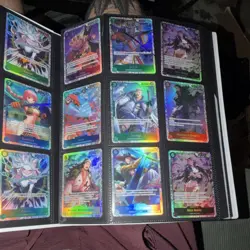 BANDAI One Piece SR LOT 130x cards plus binder. Ace, luffy, sabo promo page MINT - Image 3