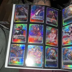BANDAI One Piece SR LOT 130x cards plus binder. Ace, luffy, sabo promo page MINT - Image 4