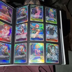 BANDAI One Piece SR LOT 130x cards plus binder. Ace, luffy, sabo promo page MINT - Image 5