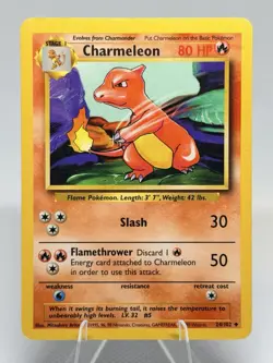 Charmeleon 24/102 Shadowless Base Set Pokemon Card 1999 WotC Vintage LP - Image 1