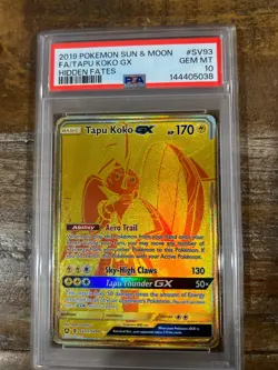POKEMON 2019 Sun Moon Hidden Fates Full Art TAPU KOKO GX #SV93 PSA 10 Gem Mint - Image 1