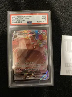 2021 Pokemon SWSH FA/greedent Vmax Fusion Strike 218 Psa 9 - Image 1