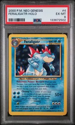 2000 POKEMON NEO GENESIS #4 FERALIGATR-HOLO PSA 6 - Image 1