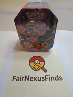 Pokemon TCG Mega Charizard Y EX Tin 4 Booster Packs & Charizard Promo Sealed - Image 1