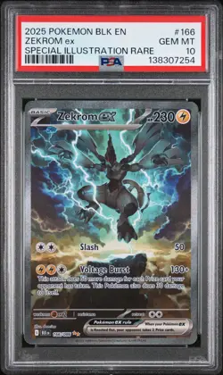2025 POKEMON BLK EN-BLACK BOLT SPECIAL ILLUSTRATION RARE #166 ZEKROM EX PSA 10 - Image 1