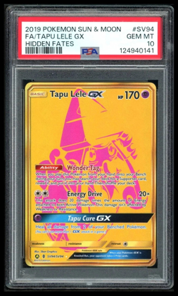 2019 POKEMON SM HIDDEN FATES #SV94/SV94 TAPU LELE PSA 10 - Image 1