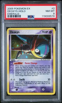 2005 POKEMON EX EMERALD #2 DEOXYS-HOLO PSA 8 - Image 1