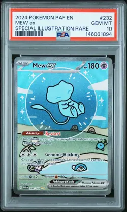 2024 POKEMON PAF EN-PALDEAN FATES SPECIAL ILLUSTRATION RARE #232 MEW EX PSA 10 - Image 1