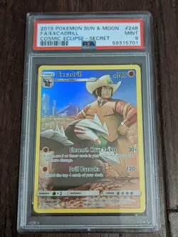 2019 Pokemon Cosmic Eclipse Secret Rare Excadrill #246 - PSA 9 MINT - Image 1
