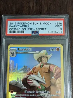 2019 Pokemon Cosmic Eclipse Secret Rare Excadrill #246 - PSA 9 MINT - Image 3