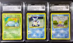 Pokemon Classic Collections- Venusaur #3, Wartortle #2 & Squirtle #1- All CGC 10 - Image 1