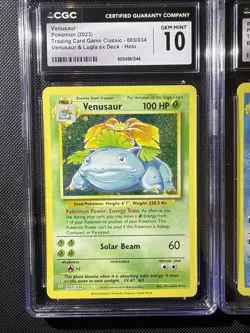 Pokemon Classic Collections- Venusaur #3, Wartortle #2 & Squirtle #1- All CGC 10 - Image 2