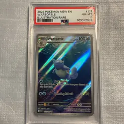 PSA 8 Wartortle Illustration Rare 171/165 SV Pokemon 151 2023 English - Image 1