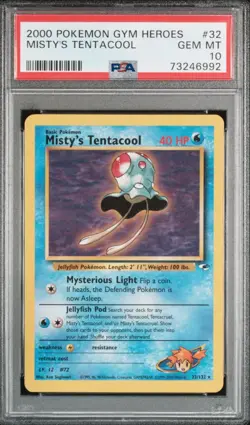2000 Pokemon Gym Heroes Misty’s Tentacool PSA 10 #32 - Image 1