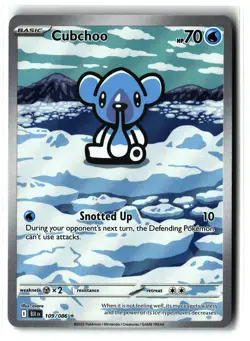 Cubchoo ⭐ 109/086 Holo Illustration Rare Black Bolt 2025 Pokemon NM - Image 1