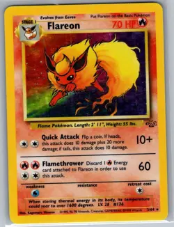 Flareon 3/64 Holo Jungle - Pokemon Card - MP - Image 1