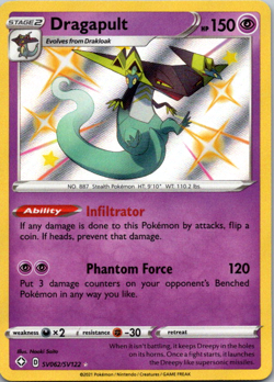 Dragapult - SV062/SV122 - Pokemon Shining Fates Sword Shield Shiny Rare Card NM - Image 1