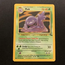 Muk 13/62 LP -Vintage Rare Holo Pokemon Card- Fossil Set (8) - Image 1