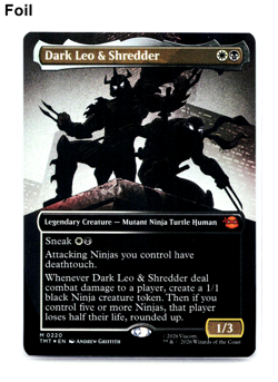 Dark Leo & Shredder (Borderless Foil) MTG Teenage Mutant Ninja Turtles TMT 0220 - Image 1