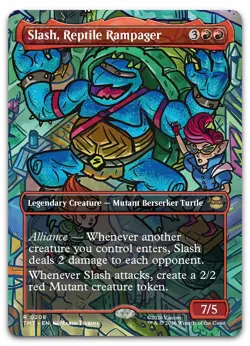 Slash, Reptile Rampager (Borderless) #208 (NM) TMT Magic MTG - Image 1