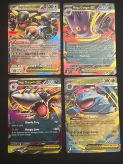 Pokemon Mega EX Lot: M Gengar M Kangaskhan M Venusaur M Sharpedo Holo NM Bundle - Image 1