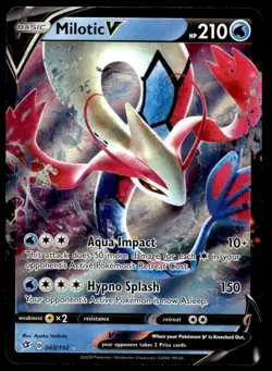 Pokemon TCG SWSH02: Rebel Clash #043/192 Milotic V NM - Image 1