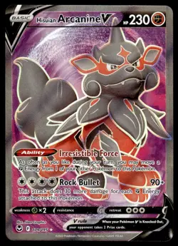 Pokemon TCG SWSH12: Silver Tempest #179/195 Hisuian Arcanine V (Full Art) NM - Image 1