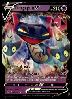 Pokemon TCG Rebel Clash #092/192 Dragapult V NM - Image 1