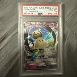 2018 POKEMON SUN & MOON LOST THUNDER #149 MIMIKYU GX PSA 10 - Image 1