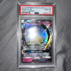2018 POKEMON SUN & MOON LOST THUNDER #149 MIMIKYU GX PSA 10 - Image 3