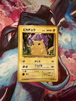 Pikachu Japanese Base Set no 025 Pokemon 1996 C LP - Image 1