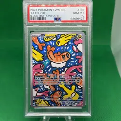 2024 POKEMON TWM EN-TWILIGHT MASQUERADE ILLUSTRATION RARE #186 TATSUGIRI PSA 10 - Image 1