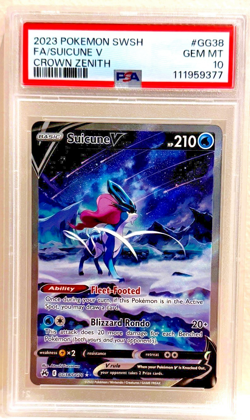 2023 POKEMON SWORD AND SHIELD CROWN ZENITH #GG38 FA/SUICUNE V PSA 10 - Image 2