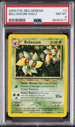 2000 POKEMON NEO GENESIS #3 BELLOSSOM-HOLO PSA 8 - Image 1