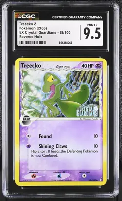 CGC 9.5 Treecko EX Crystal Guardians 68/100 Reverse Holo STAMPED Pokemon Card - Image 1