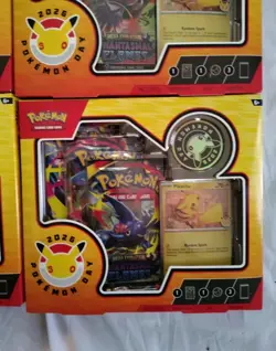 Pokemon Phantasmal Flames Box Pokemon Day 2026 Booster Packs Promo Pikachu Coin - Image 3