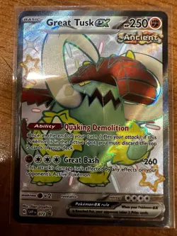Pokemon TCG Great Tusk ex Full Art Shiny SV Black Star Promos 072 NM - Image 1