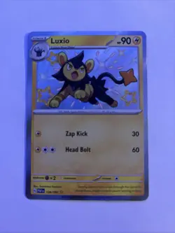 Pokemon TCG Luxio Scarlet & Violet Paldean Fates Holo Shiny Rare Card 136/091 - Image 1