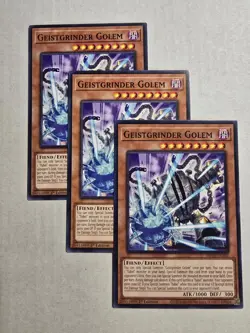 Yugioh! 3x Geistgrinder Golem MP25-EN301 Common 1st Ed NM - Image 1