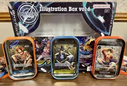 One Piece CCG Sealed Promo Lot - 5 Promos Total + Tins & Box OP-13 - Image 1