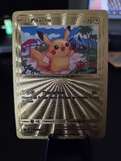 Pikachu Gold Foil Fan Art Pokemon Card 075/073 Card NM - Image 2