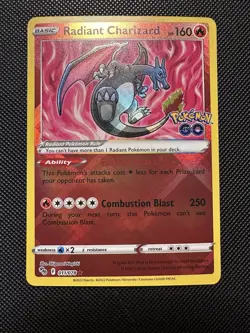 2022 Pokemon TCG Radiant Charizard Holo Rare Card Pokemon Go 011/078 - Image 1