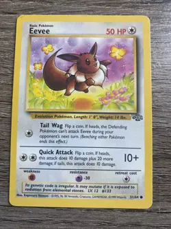 Eevee Pokemon Jungle TCG Card 51/64 Vintage 1999 Wizards - Image 1