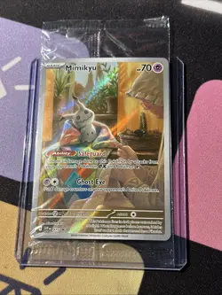 Pokemon TCG Mimikyu 075 Sv: Scarlet & Violet Promo Card Full Art Holo Black Star - Image 5