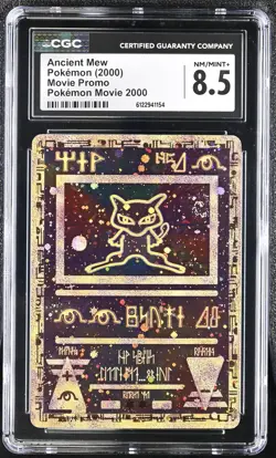 CGC 8.5 Ancient Mew 2000 Movie Promo Reverse Holo SWIRL Pokemon Card - Image 1
