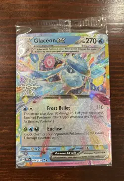 Pokemon TCG Glaceon ex 26/131 Holiday Snowflake Stamp Promo Double Rare Sealed - Image 1
