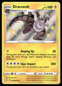 Pokemon TCG Shining Fates: Shiny Vault #SV045/SV122 Dracozolt NM - Image 1