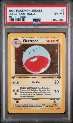 1999 POKEMON JUNGLE 1ST ED #2 ELECTRODE-HOLO PSA 8 - Image 1