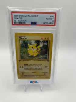 Pokemon TCG Pikachu 60/64 Jungle 1st Edition PSA 8 Regular Common HP 50 - Image 1