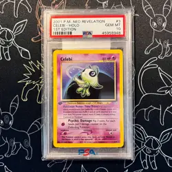 PSA 10 - 2001 Neo Revelation Celebi HOLO 1st Edition #3 Pokemon (POP 94) - Image 1